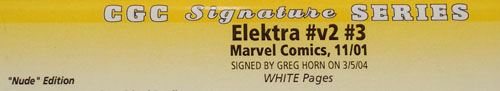 Elektra 3 Recalled CGC Label
