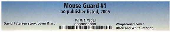 Mouse Guard #1 CGC label Comixpress David Petersen
