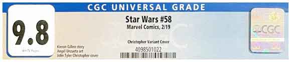 Star Wars #58 JTC Negative Space Variant CGC Label