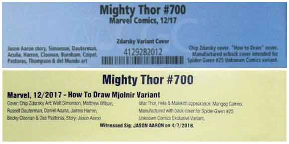 Mighty Thor #700 Zdarsky Error Labels: CGC and CBCS